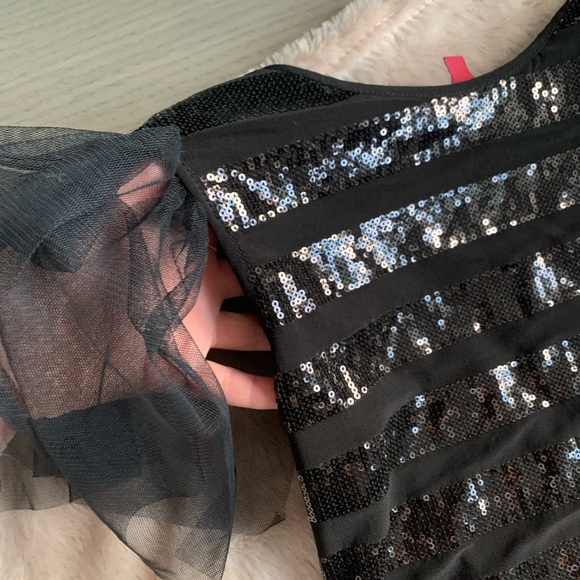 Elegant fancy dress 2 in 1. with a tulle skirt (zip at back waist). Color: black - Picture 7 of 12